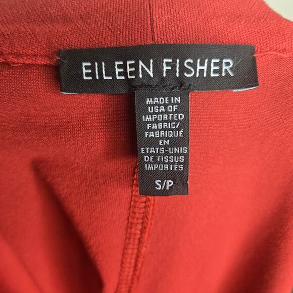 EILEEN FISHER Red Open Front Jacket Cardigan Size SP - Picture 6 of 7